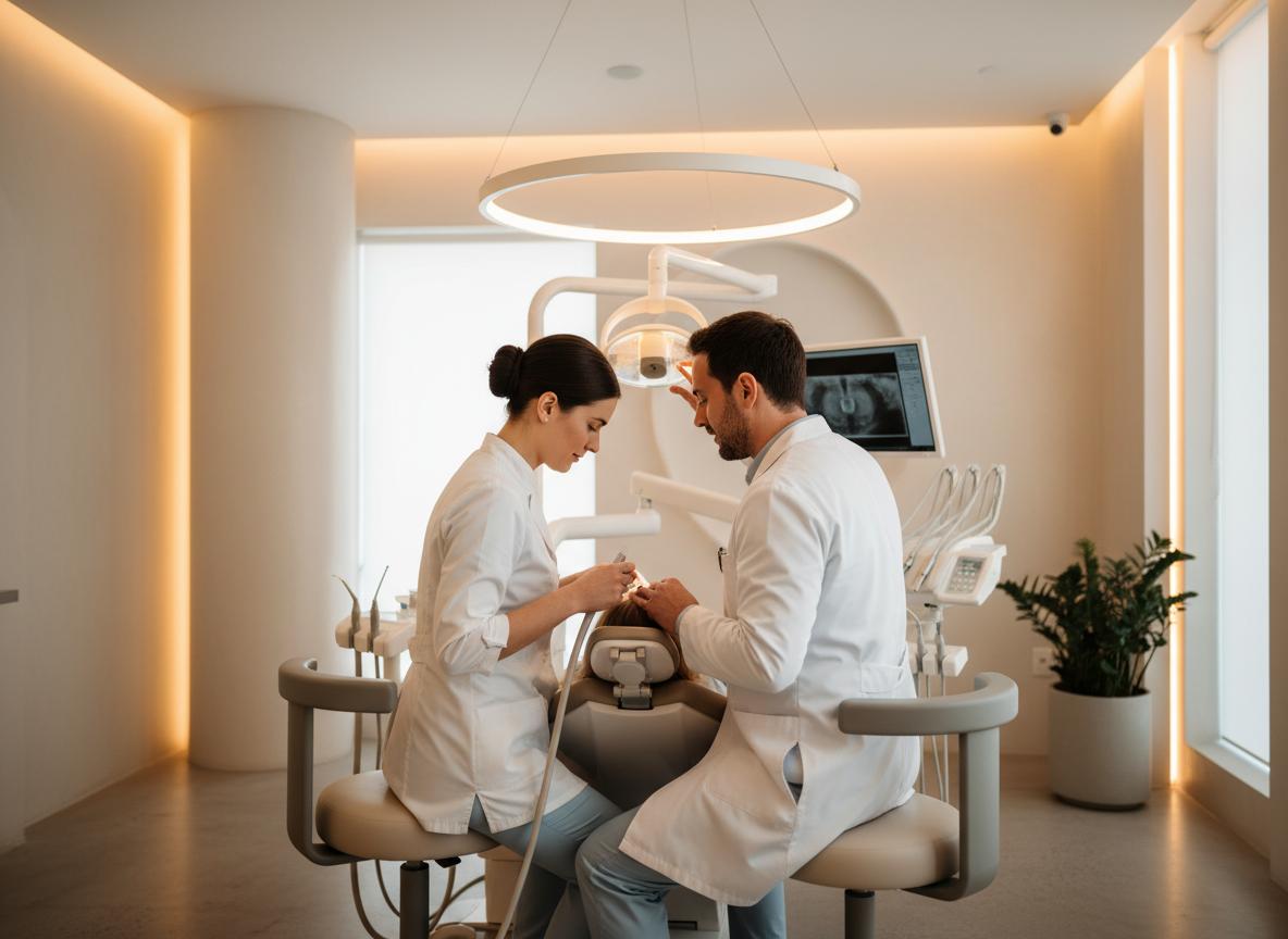 Dental team at work